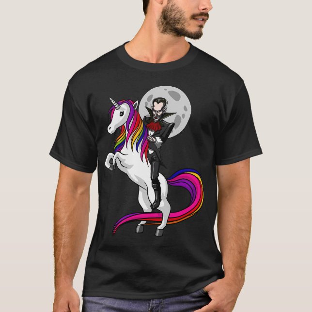Camiseta Vampiro montando unicornio (Anverso)