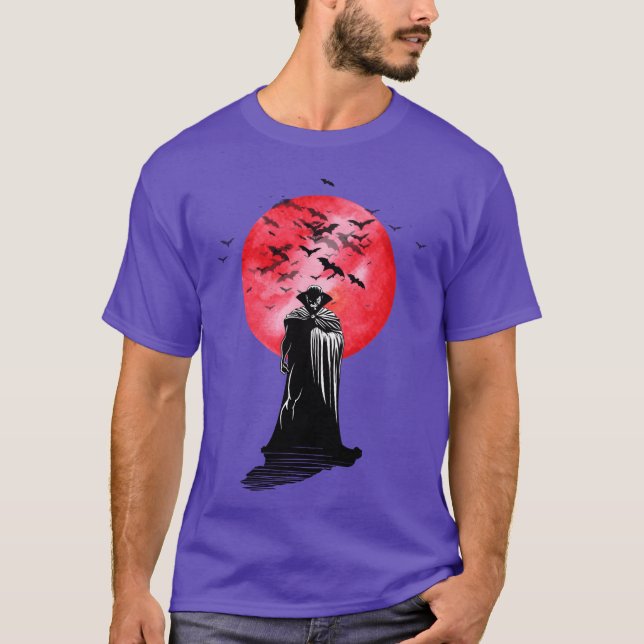 Camiseta Vampiro para retro de Halloween (Anverso)