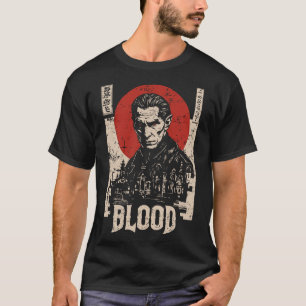 Camiseta Vampiro vintage con luna roja   Horror clásico