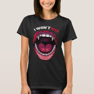 Camiseta Vampiros dientes rojos Lips Bite Halloween Carniva