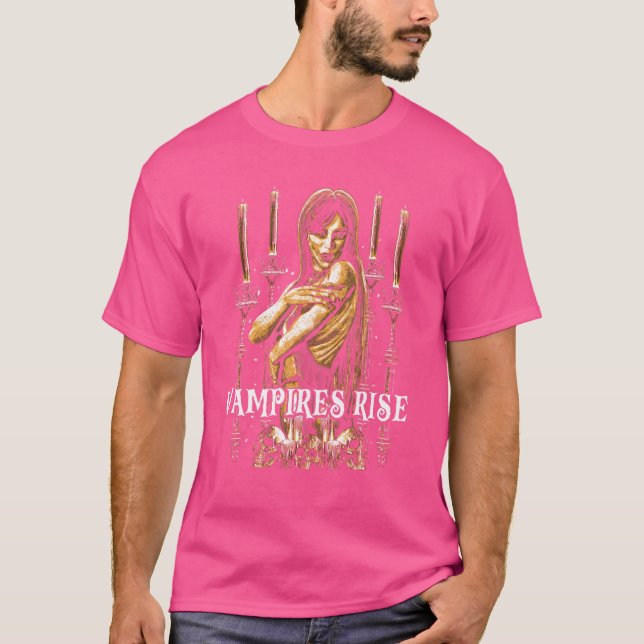Camiseta Vampiros elevan a vampiro hembra oscura horror gót (Anverso)