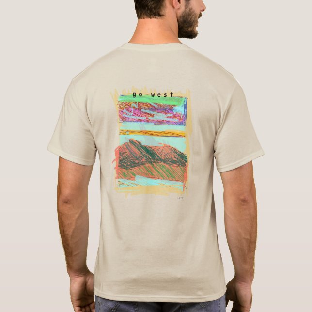 Camiseta "van al oeste" Mtns4. T. gráfico Original por (Reverso)