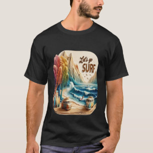 Camiseta Van aparcado con tablas de surf en la orilla de ar