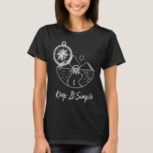 Camiseta Van & Compass Van Life Design Manténgalo Simple