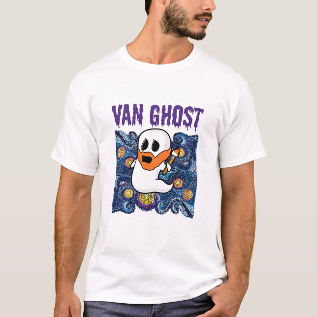 Camiseta Van Ghost Funny Art Halloween Van Gogh (Anverso)