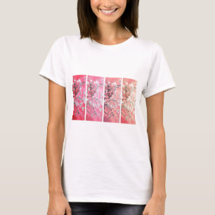 Camiseta Van Gogh Almond Flores Gradiente rosa oscuro