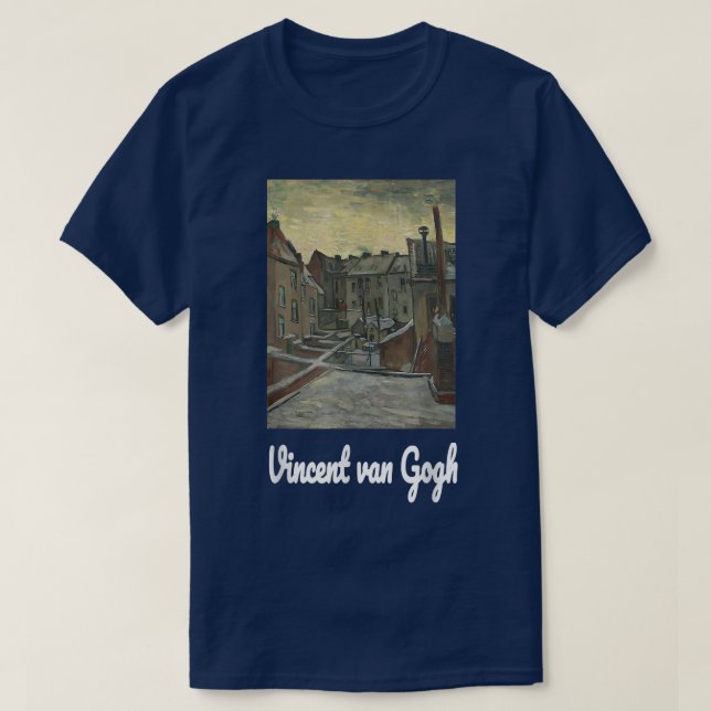 Camiseta Van Gogh Art Backyards of Old Houses in Antwerp (Diseño del anverso)