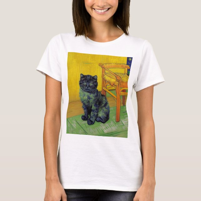 Camiseta Van Gogh Black Cat (Anverso)
