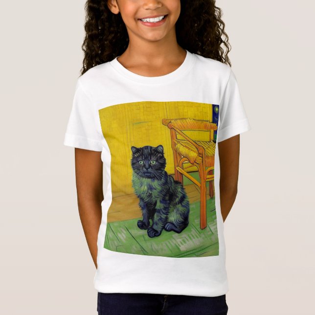 Camiseta Van Gogh Black Cat (Anverso)