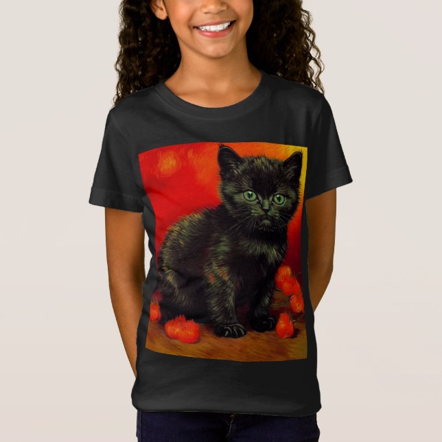 Camiseta Van Gogh Black Kitten (Anverso)