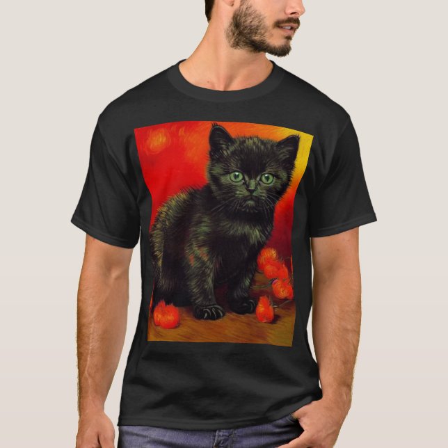 Camiseta Van Gogh Black Kitten (Anverso)