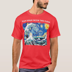 Camiseta Van Gogh con la noche estrellada de flujo y la gra