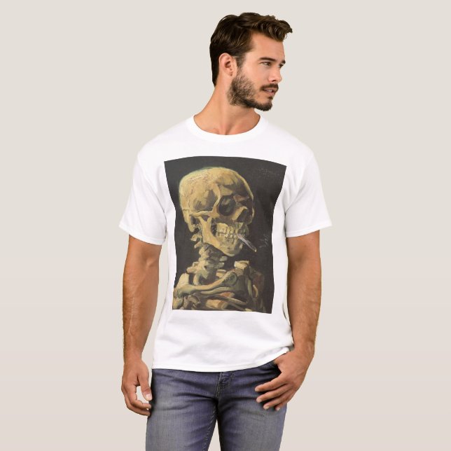 Camiseta VAN GOGH - cráneo con el cigarrillo 1885 (Anverso completo)