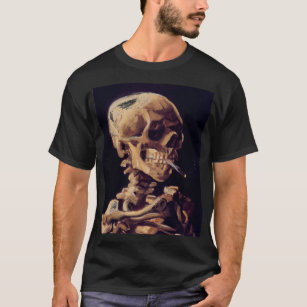 Camiseta Van Gogh - cráneo con un cigarrillo ardiente