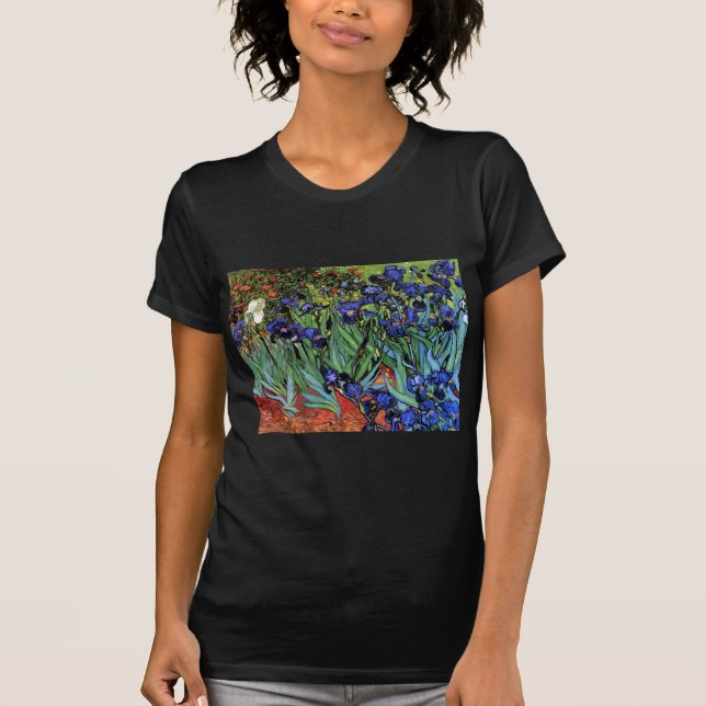 Camiseta Van Gogh Irises (F608) Bella Artes de cosecha (Anverso)