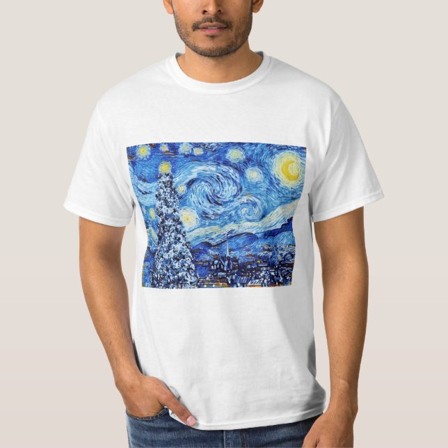 Camiseta Van Gogh - La noche estrellada - Arte de Navidades (Anverso)