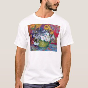 Camiseta Van Gogh - Naturaleza muerta con rosas y girasoles