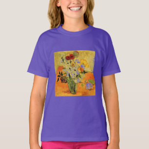 Camiseta Van Gogh pintando caprichosas flores vides