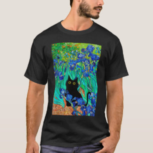 Camiseta Van Gogh Pinturas irlandesas Flores Cat Les Iris C