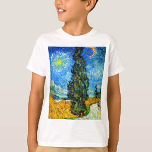 Camiseta Van Gogh Road con Cypress y Star