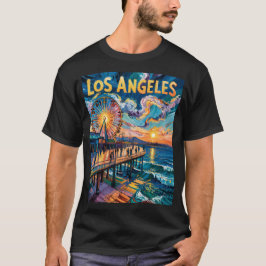 Camiseta Van Gogh Santa Monica Pier Los Angeles Colorful