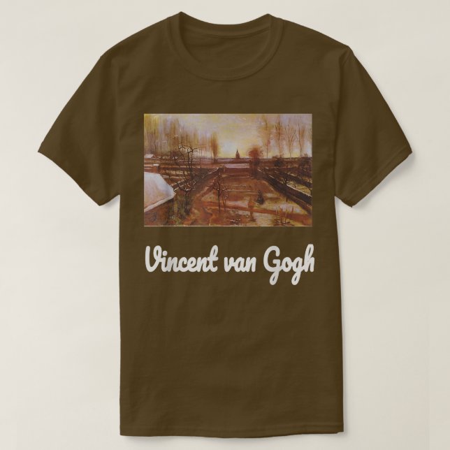Camiseta Van Gogh Shirt The Parsonage Garden at Nuenen in t (Diseño del anverso)