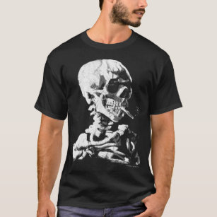 Camiseta Van Gogh Skull con el cigarrillo en llamas Classic