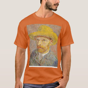 Camiseta Van Gogh SPortrait con un Gorra de paja