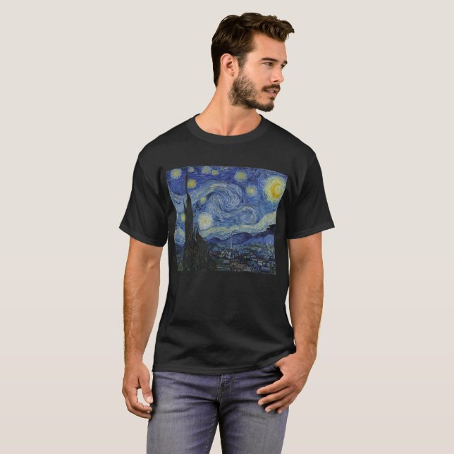 Camiseta Van Gogh, Starry Nigh, classic painting (Anverso completo)