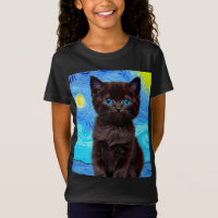Van Gogh Starry Night Black Cat