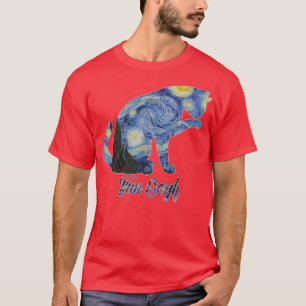 Camiseta Van Gogh Starry Night Cat Art Van Gogh Painting Ae