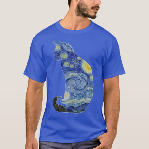 Camiseta Van Gogh Starry Night Cat Art Van Gogh Pintura Ae