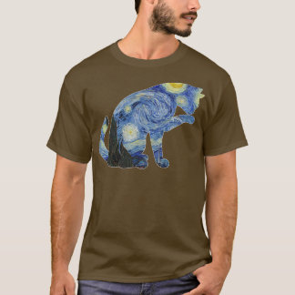 Camiseta Van Gogh Starry Night Cat Art Van Gogh Pintura Ae