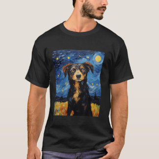 Camiseta Van Gogh Starry Night Funny Art Dog Lover Niños Bo