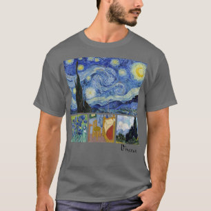 Camiseta Van Gogh Starry Night, Irises, Arles, Cypress, and