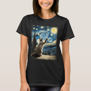 Camiseta Van Gogh Starry Night Style Artistic Ragdoll Cat
