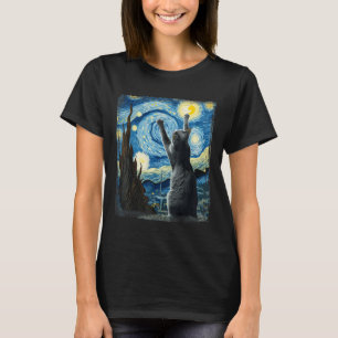 Camiseta Van Gogh Starry Night Style Artístico Azul Ruso
