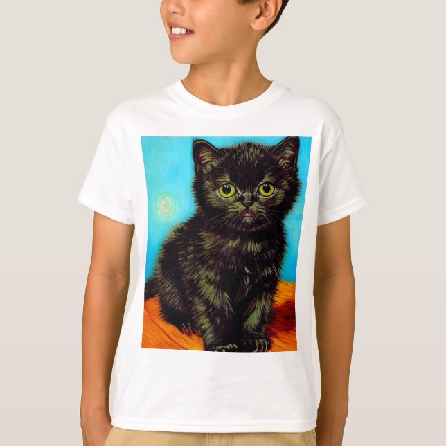 Camiseta Van Gogh Style Pouting Kitten (Anverso)