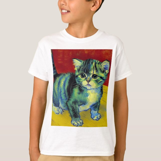 Camiseta Van Gogh Tabby Cat (Anverso)