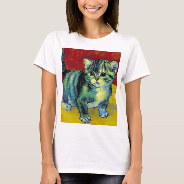 Camiseta Van Gogh Tabby Cat (Anverso)