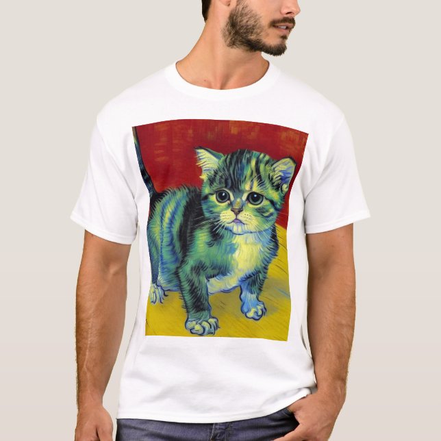 Camiseta Van Gogh Tabby Cat (Anverso)