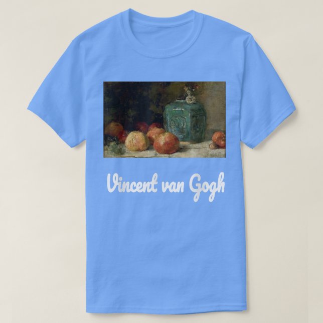 Camiseta Van Gogh todavía vive con Ginger Jar y manzanas Vi (Diseño del anverso)
