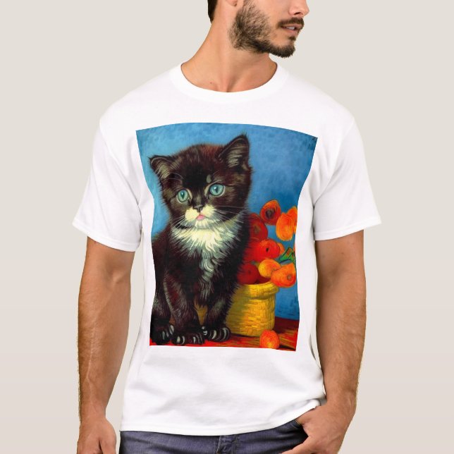 Camiseta Van Gogh Tuxedo Cat (Anverso)