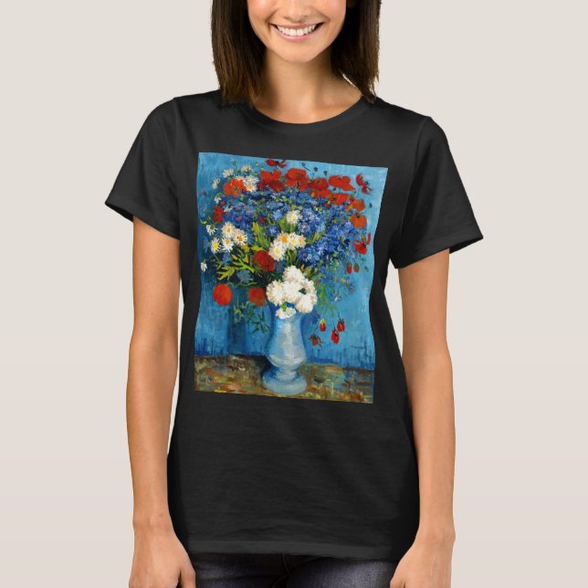 Camiseta Van Gogh Vase con Cornflowers y Poppies (Anverso)