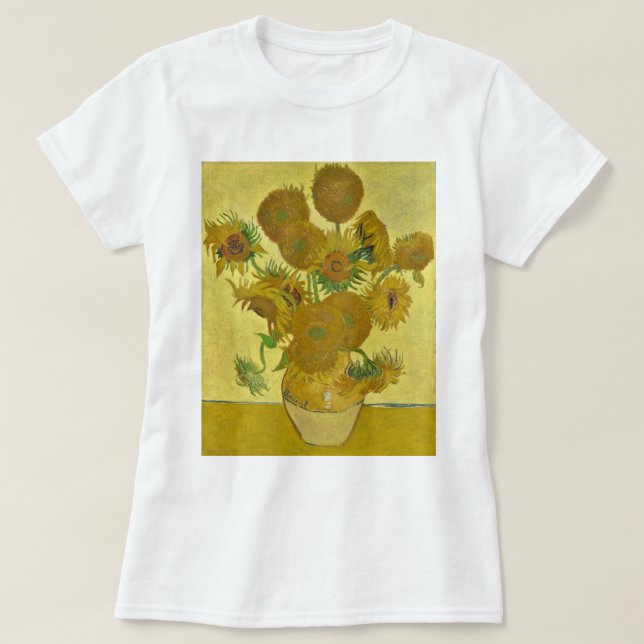Camiseta Van Gogh Vase con la Galería de Quince girasolesHD (Diseño del anverso)