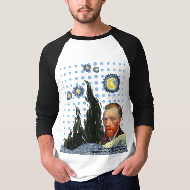 Camiseta  Van Gogh with every star I see, stars face art  (Anverso)