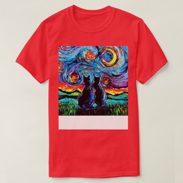 Camiseta van Goghs Cats (Diseño del anverso)
