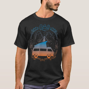 Camiseta Van Life Design - Vanagon Van Bus Dipper Campfire