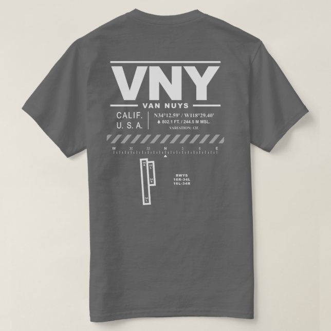 Camiseta Van Nuys Airport VNY T-Shirt (Reverso del diseño)