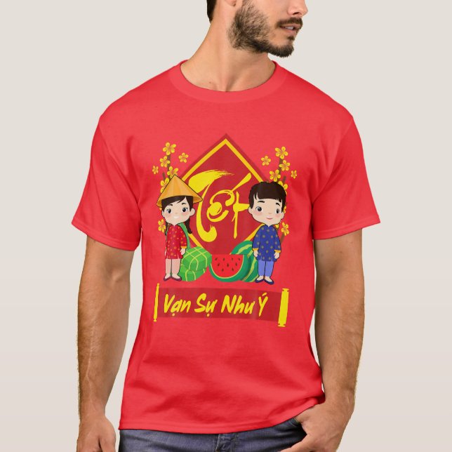 Camiseta Van Su Nhu Y | Niños rojos vietnamitas de Año Nuev (Anverso)